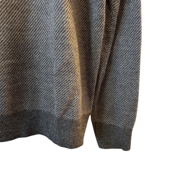 Toscano Men's Gray Wool Blend Quarter-Zip Pullover Sweater Size L Casual Knit - Picture 10 of 12